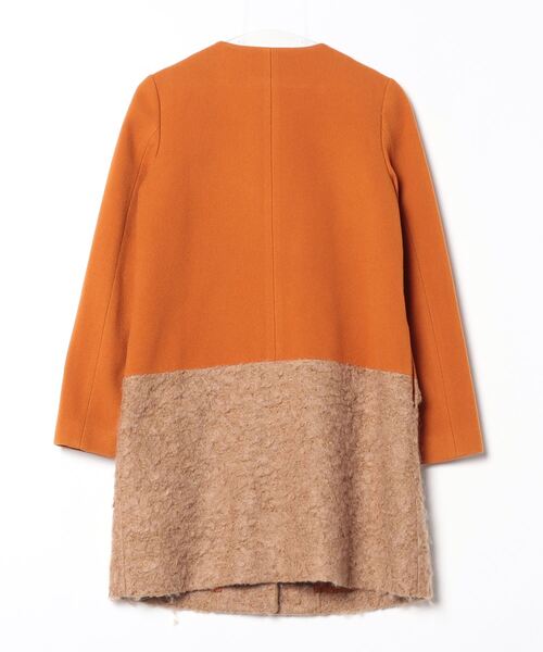 「ESTNATION bis」 ノーカラーコート 38 オレンジ レディース_画像2