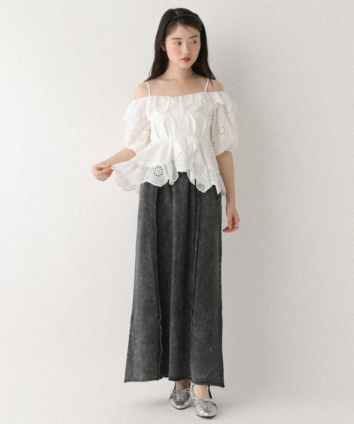 Ungrid♡小紋柄オフショルブラウス♡完売カラー moment+ ブラウス シャツ 「累計販売枚数3万枚突破！」ドビー