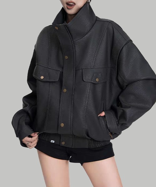 TOBEE ブルゾン アウター 「TOBEE」ヴィンテージデザイン PUレザー