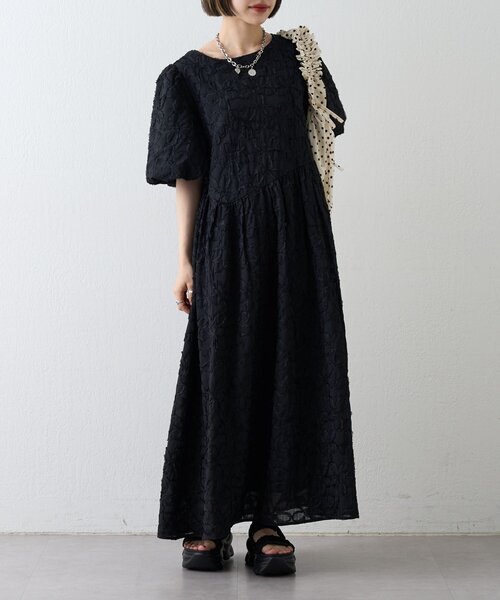 フレアフラワーレースワンピース3色 w closet ワンピース 「3色展開」フラワーレースワンピース