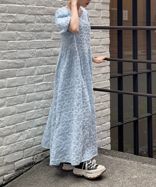ドレス レディース ワンピース フラワーレース 長袖 b4144 総フラワー刺繍シースルーロングドレス ロングワンピース 結婚式
