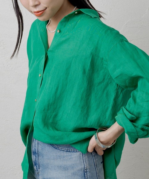 「LOUNGEDRESS」 長袖シャツ FREE グリーン レディース