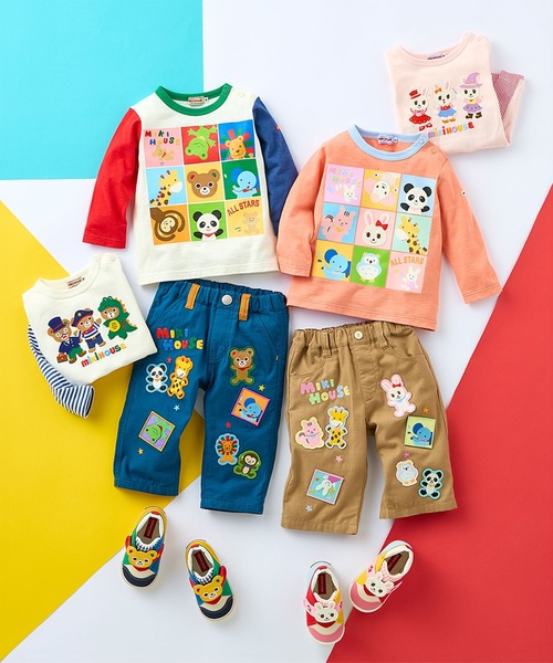 ミキハウス　男の子Tシャツ120cm　&ハーフパンツ130cmまとめ売り MIKI HOUSE（ミキハウス） tシャツ ミキハウスフレンズブロック長袖T