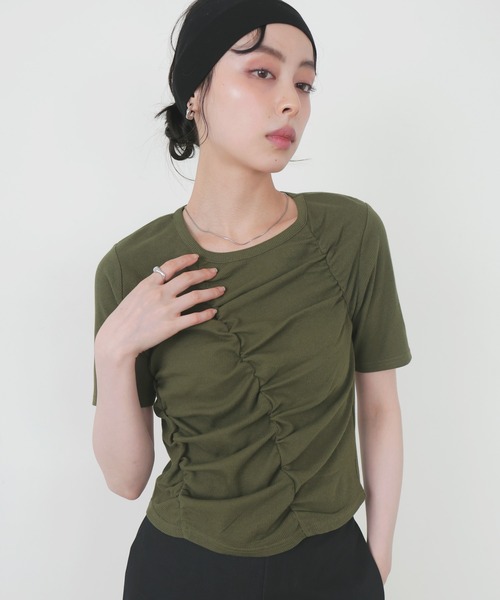 tシャツ 袖切替シャーリングTシャツ レディース 袖切替シャーリングTシャツ（Tシャツ/カットソー）｜BITTOKO