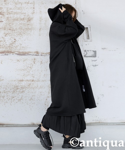 「antiqua」 「tree cafe」カーディガン ONESIZE ブラック レディース