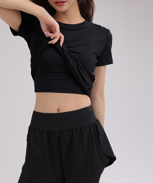 黒いヨガウェアセット（ブラ＆レギンス）Black S size HYS SHOP レギンス スパッツ 「大きいサイズ有/揺れない/吸汗速乾