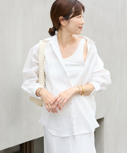 ブラウス シャツ PURE RAMIE WASHED シャツ レディース