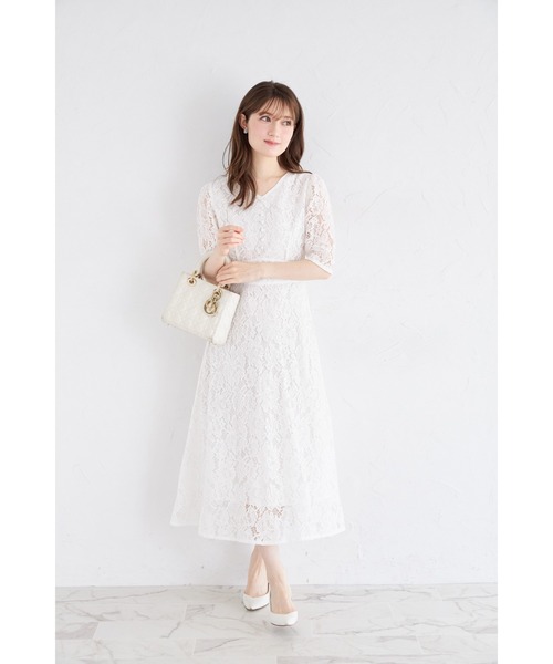 新品・タグ付き　 petirobe フラワーレースカットワークワンピース クーポン】トッコ クローゼット リュクス tocco closet luxe