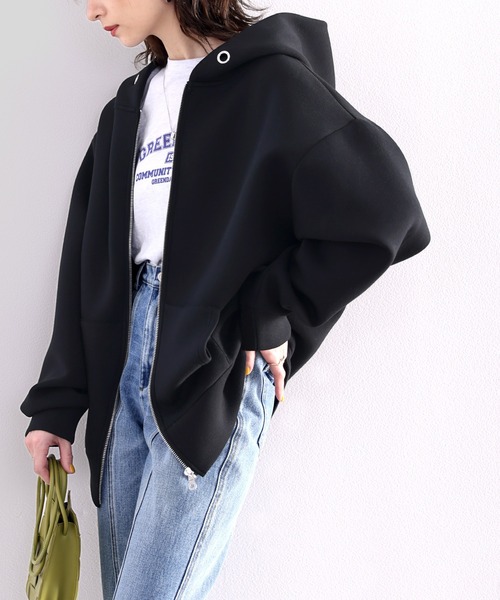 「classicalelf」 ジップアップパーカー SMALL ブラック レディース