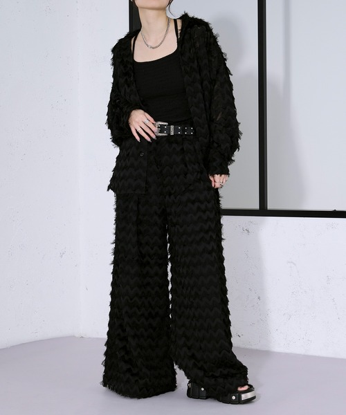 Ellno Loset（エルノロゼット） スラックス カットジャガードシアー