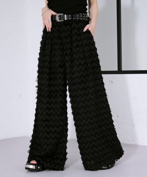 Ellno Loset（エルノロゼット） スラックス カットジャガードシアー