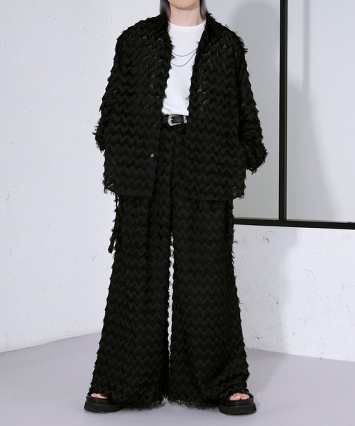 Ellno Loset（エルノロゼット） スラックス カットジャガードシアー