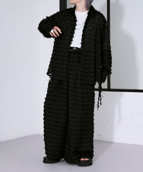 Ellno Loset（エルノロゼット） スラックス カットジャガードシアー