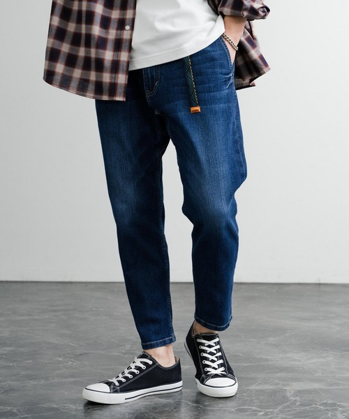 「KRIFF MAYER」 加工デニムパンツ L ライトブルー メンズ