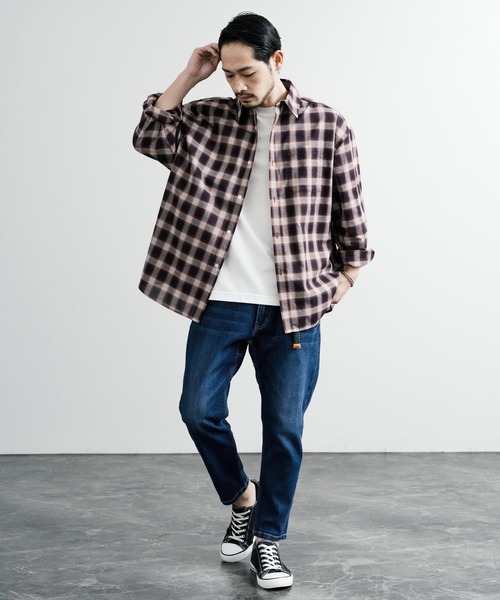 「KRIFF MAYER」 加工デニムパンツ L ライトブルー メンズ