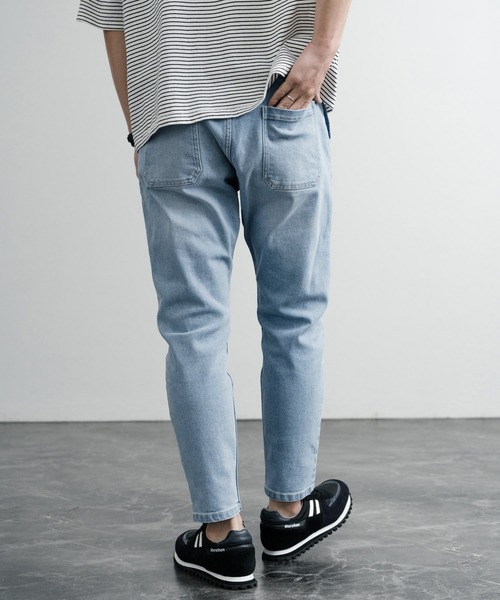 「KRIFF MAYER」 加工デニムパンツ L ライトブルー メンズ
