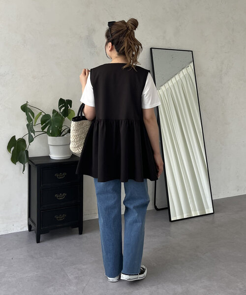 「prose verse」 加工デニムパンツ LARGE サックスブルー レディース_画像9