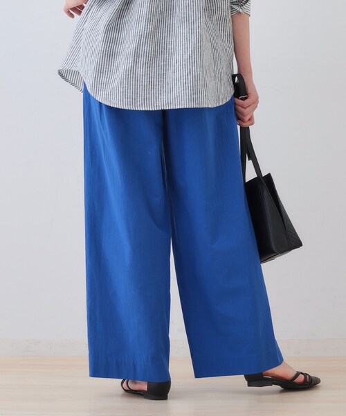 【美品】 INDIVI パンツス ーツM INDIVI パンツ 「SETUP可能/涼しい」コットンワイドパンツ