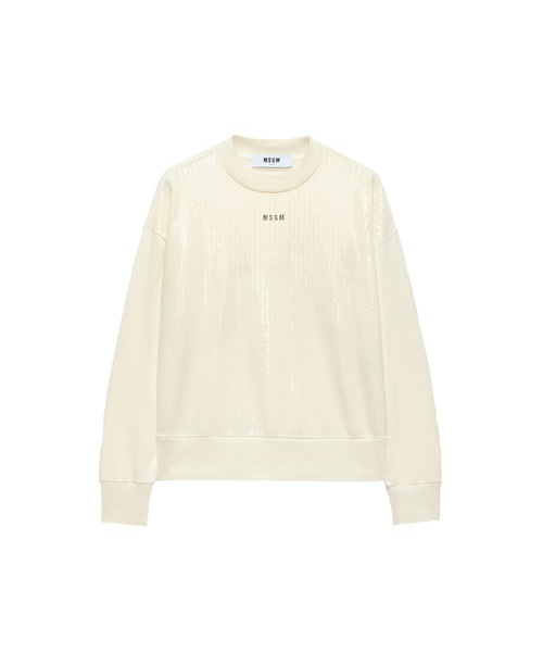 新作♡ msgm スパンコール ロゴ スウェット トレーナー MSGM（エムエスジーエム） トレーナー スウェット スパンコール