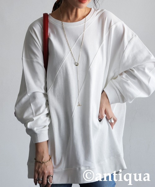 antiqua tシャツ リブ切替トップス レディース メンズ : ZOZOTOWN