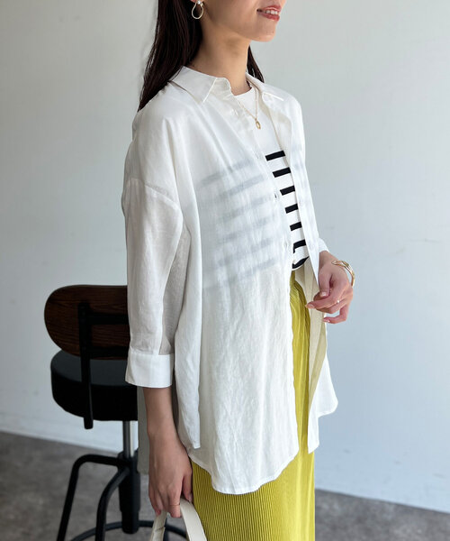 「Chez toi」 7分袖シャツ FREE オフホワイト レディース_画像7