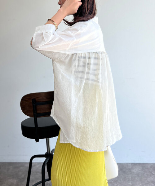 「Chez toi」 7分袖シャツ FREE オフホワイト レディース_画像9