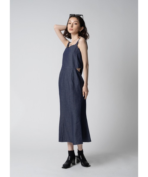 「Adoon plain」 キャミソールワンピース MEDIUM インディゴブルー レディース_画像6