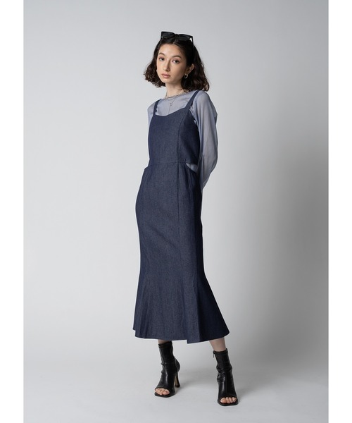 「Adoon plain」 キャミソールワンピース MEDIUM インディゴブルー レディース_画像7
