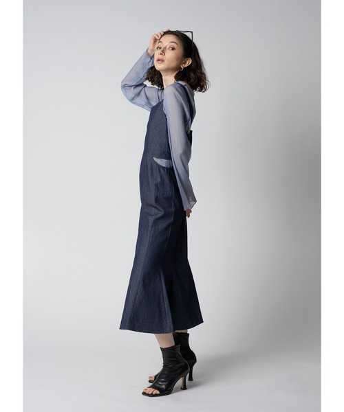 「Adoon plain」 キャミソールワンピース MEDIUM インディゴブルー レディース_画像8