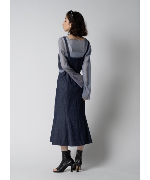 「Adoon plain」 キャミソールワンピース MEDIUM インディゴブルー レディース_画像9