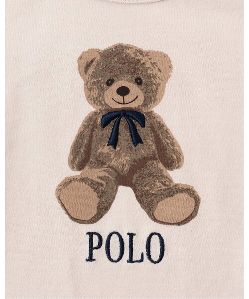 petit main ベビー 「POLO BCS」クマグラフィック長袖T+スカパンセット