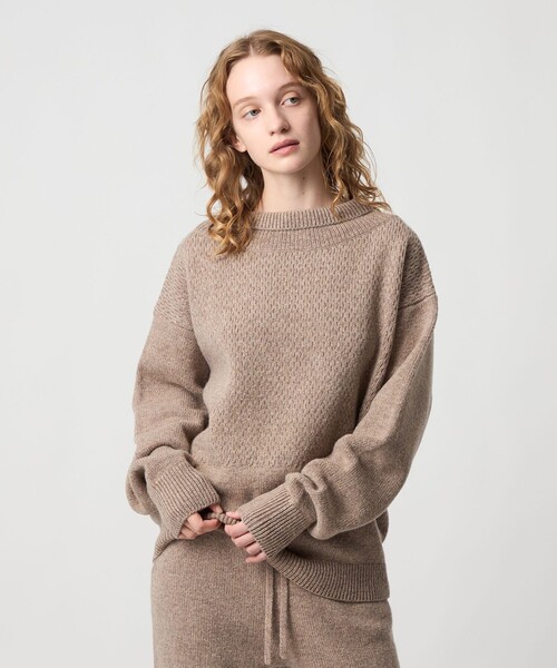 6 ニット セーター 「6(ROKU)」フィッシャーマン ハイネック ニット