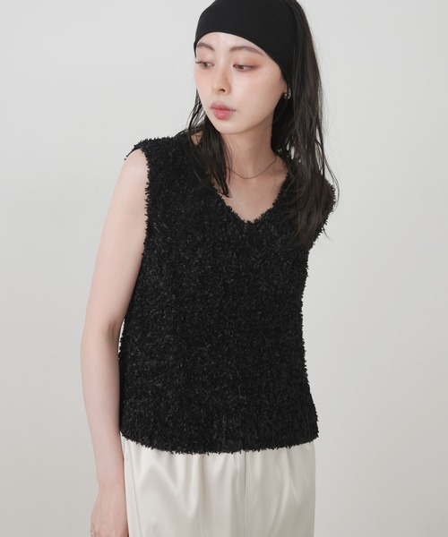 「LIAN」 Vネックニット FREE ベージュ レディース_画像8