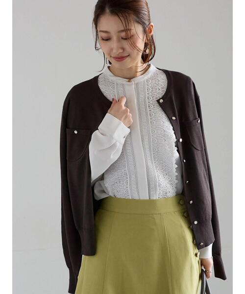 Te chichi（テチチ） カーディガン ポケットデザインクルーネック