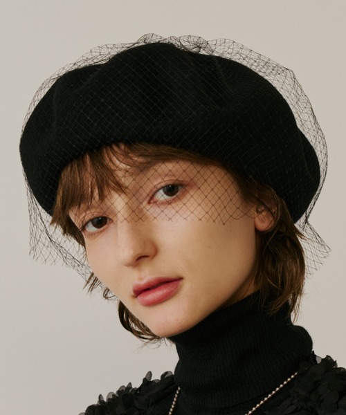 PERNA（ペルナ） 帽子 ベレー帽 チュールベレー帽 レディース