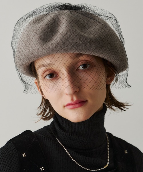 PERNA（ペルナ） 帽子 ベレー帽 チュールベレー帽 レディース
