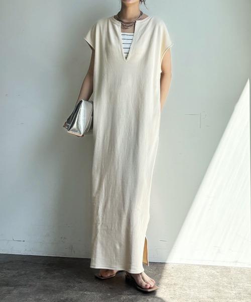 「DouDou」 ノースリーブワンピース FREE ブラウン レディース_画像4