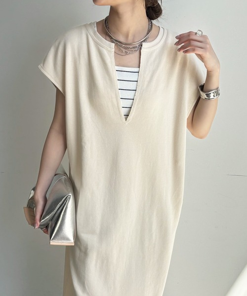 「DouDou」 ノースリーブワンピース FREE ブラウン レディース_画像7