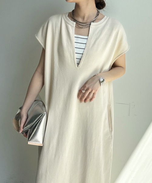 「DouDou」 ノースリーブワンピース FREE ブラウン レディース_画像8