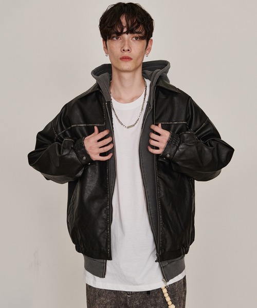 Revo. ブルゾン アウター ヴィンテージ エイジング加工 オーバーサイズ