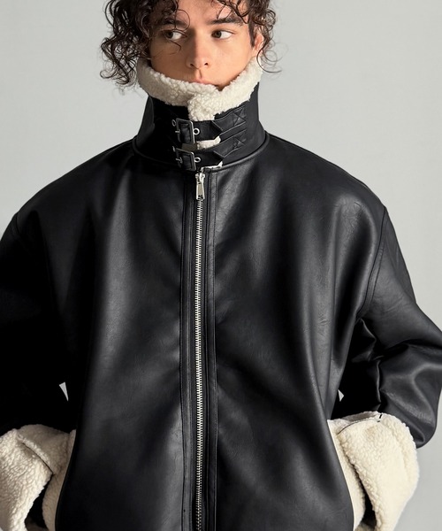 Classical Origin ムートンジャケット ムートンコート 2way襟ボア