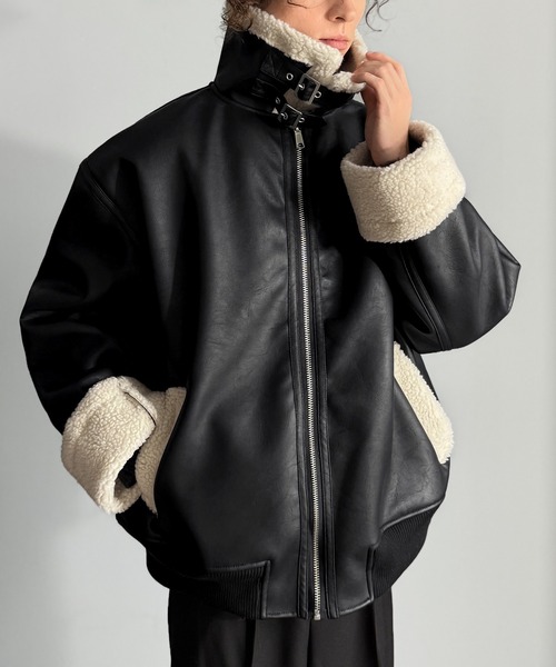 Classical Origin ムートンジャケット ムートンコート 2way襟ボア