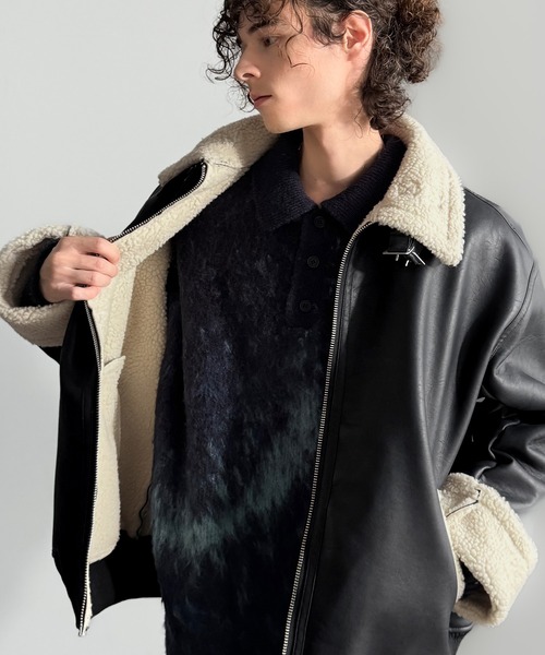 Classical Origin ムートンジャケット ムートンコート 2way襟ボア