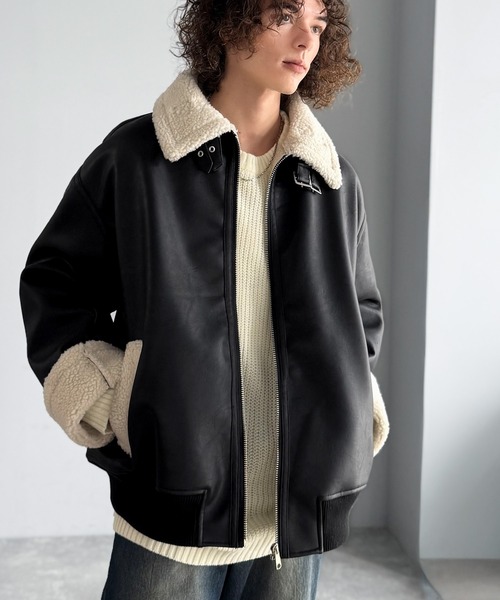 Classical Origin ムートンジャケット ムートンコート 2way襟ボア