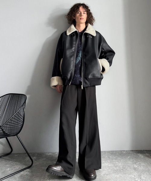 Classical Origin ムートンジャケット ムートンコート 2way襟ボア