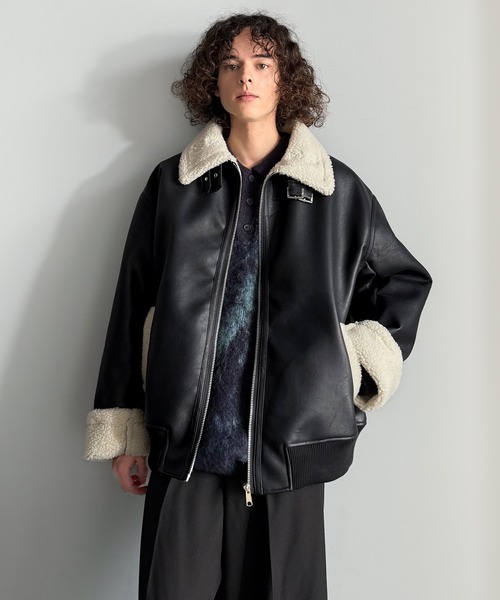 Classical Origin ムートンジャケット ムートンコート 2way襟ボア