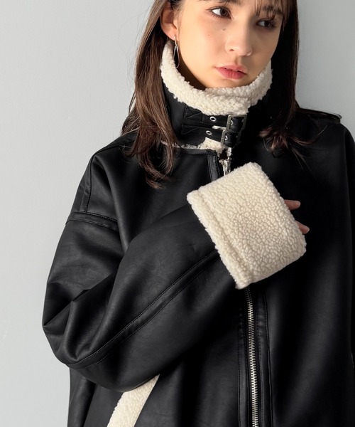 Classical Origin ムートンジャケット ムートンコート 2way襟ボア