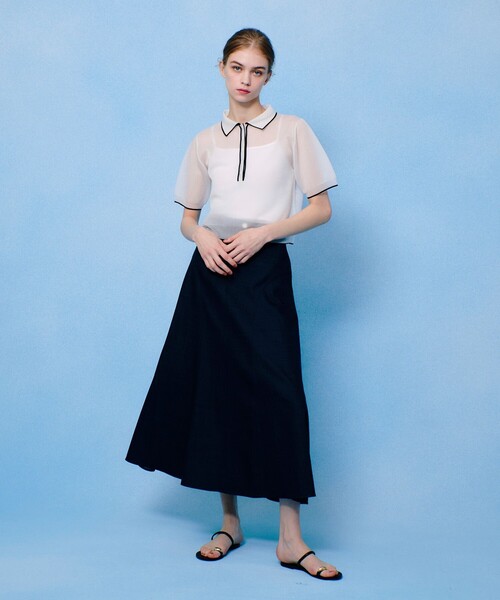 [LOULOU WILLOUGHBY] короткий рукав вязаный 2 черный женский 