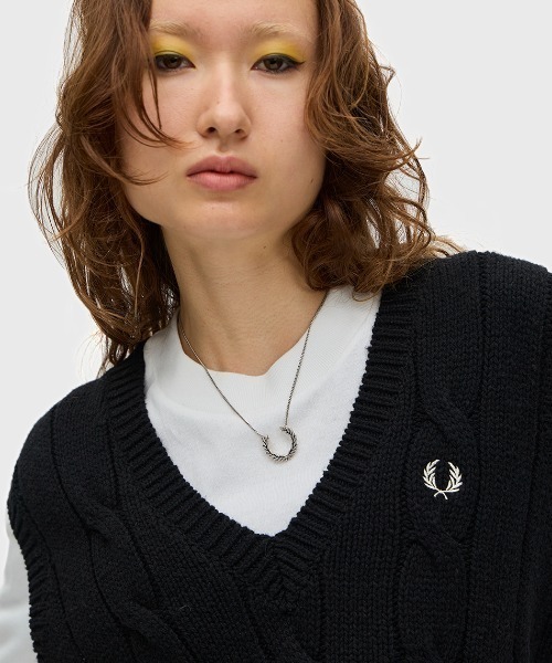 FRED PERRY（フレッドペリー） ベスト ジレ Cable Knit Vest／ケーブル