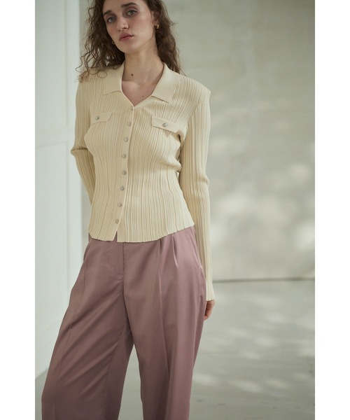 Estella.K ニット セーター Julie Rib Knit Top スキッパーランダム